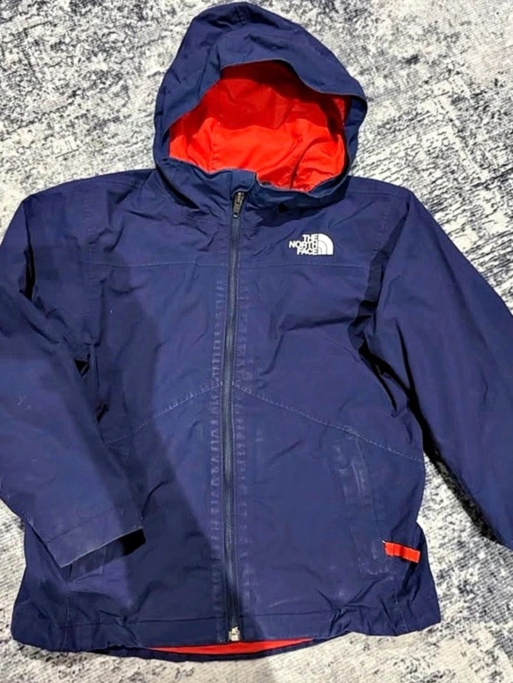 The North Face Boys DryVent Rain Jacket Blue & Red Small